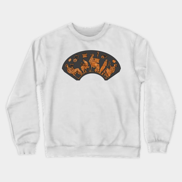 A School for Aspasia, after the Douris School Cup Crewneck Sweatshirt by GreekMythComix